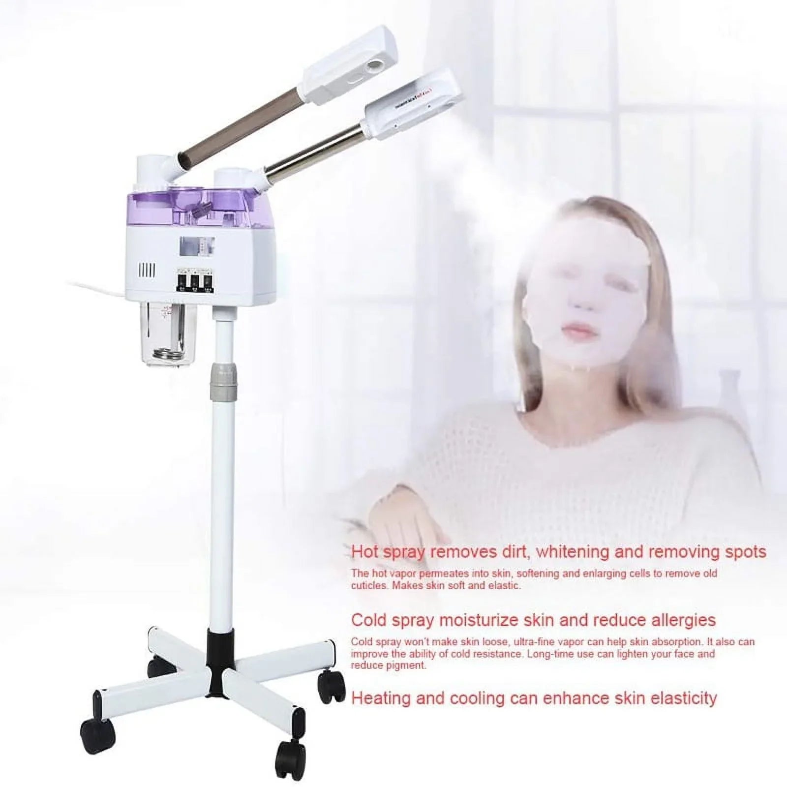 Care Device Ozone Spray EU/US Sparyer 2 Plug Spa Ion 1 Beauty and Hot Machine Cold Skin 110/220V Steaming Home in Facial Steamer