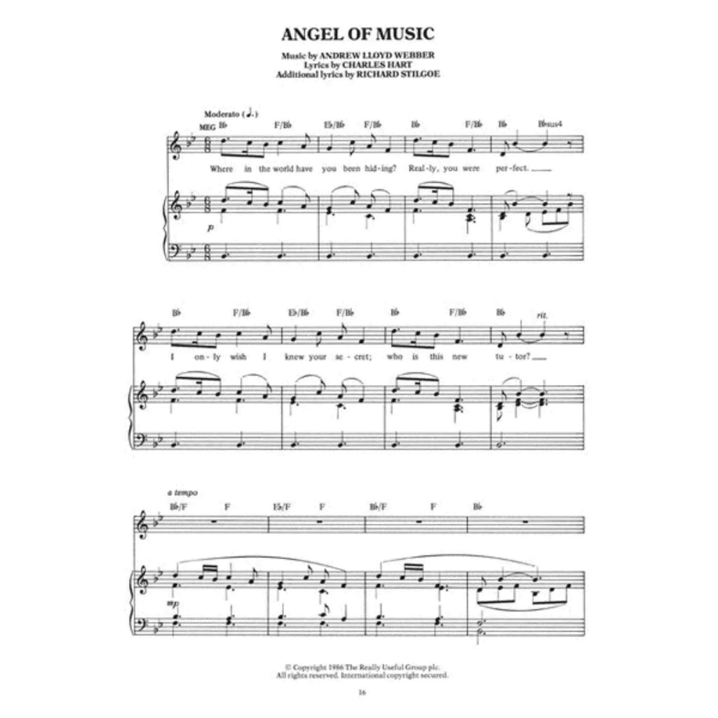 in the Souvenir Phantom Opera Selections Edition: Melody Piano/Vocal Piano of Part - the