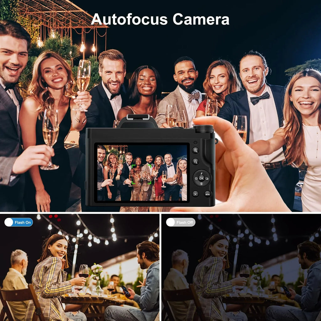 48MP Camera, Stabilization Digital Camera Travel Camera, Vlogging Autofocus 16x 5K 6-Axis Compact UV Beginners Digital for Zoom Boys, with WiFi Filter Girls, Camera