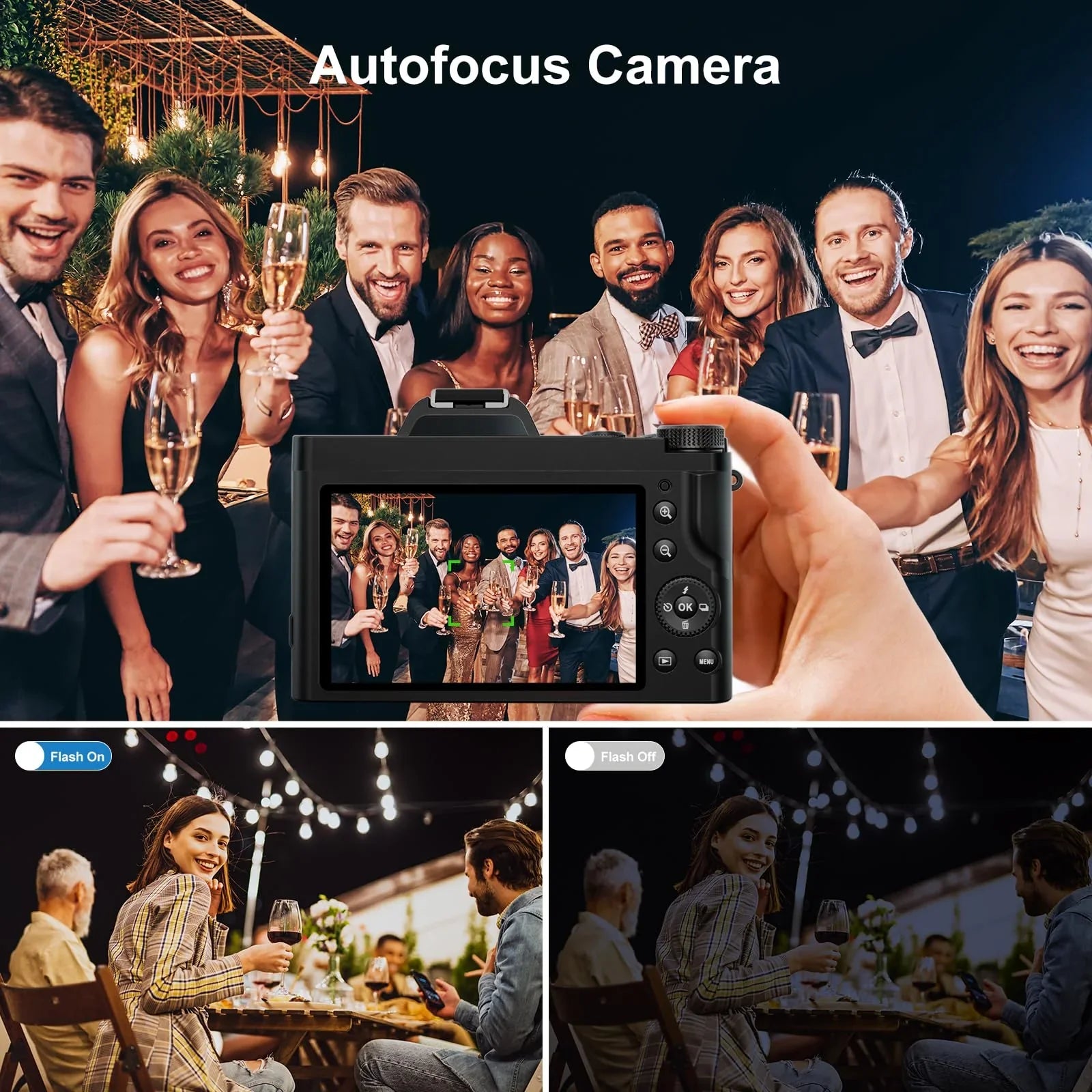 48MP Camera, Stabilization Digital Camera Travel Camera, Vlogging Autofocus 16x 5K 6-Axis Compact UV Beginners Digital for Zoom Boys, with WiFi Filter Girls, Camera