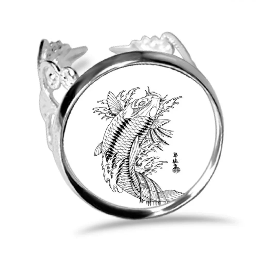 Adjustable Seaw Swimng Engagement Love Playing Fish Ring Sea Wedding
