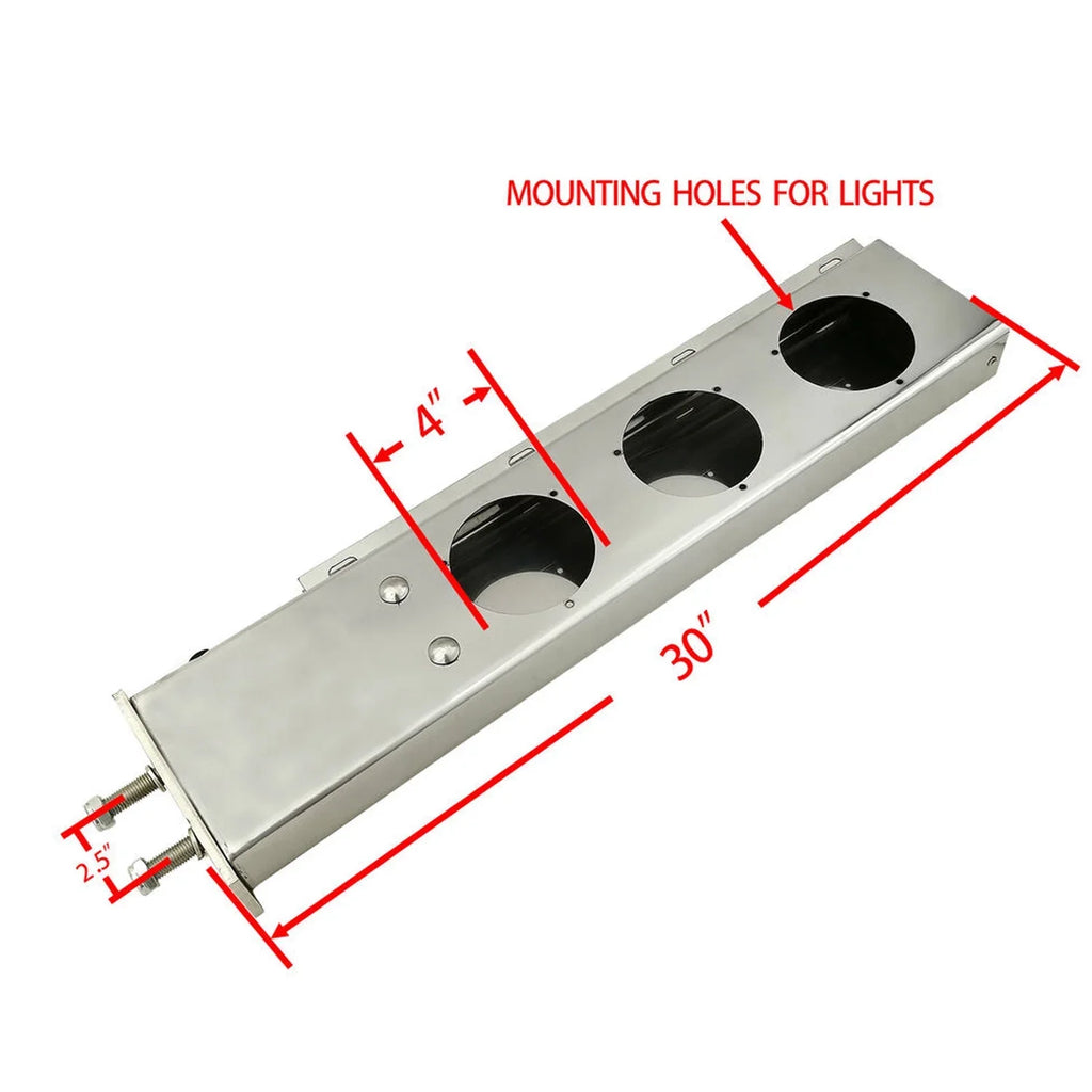 Stainless Straight Length 2.5" Spacing Semi Holder Flap Steel Hanger Set fit Mudflap Trucks Mud Bolt POWERWORKS for Loaded Bracket Spring 30"