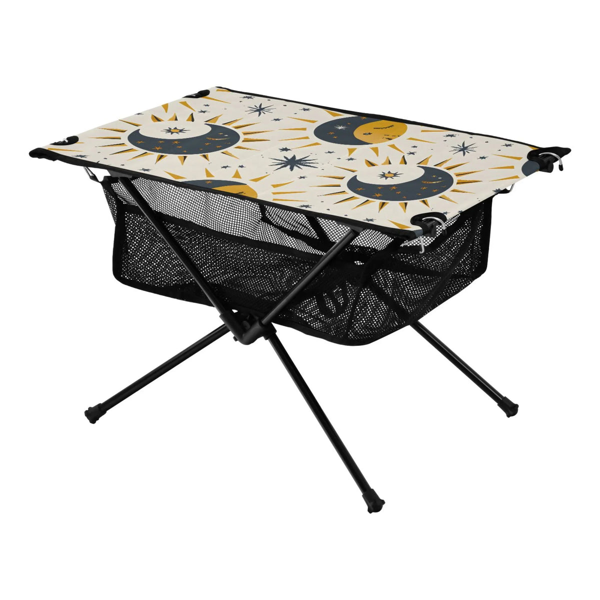 Table Folding mobile for Beach Storage Picnic Camping Table Moon with Sun and Travel Compact Table Stars Outdoor BBQ Fishing Bag