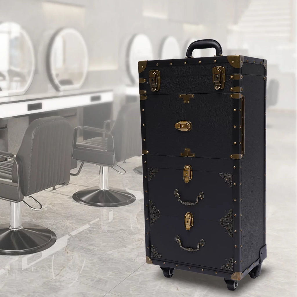 Hair with Trolley Dryer Aiqidi Box Beauty Case Holder Hairdressing Stylist Cosmetic Lockable Organizer Tool Rolling Travel Makeup Salon Train Barber Luggage