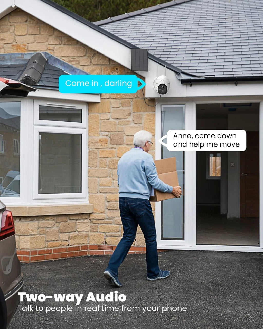 Surveillance Night with 360° WiFi Outdoor Home Cameras Battery Wireless Detection, Solar View Color 2K/3MP Spotlight, Alexa Work Powered Security Camera, Vision, PTZ Motion Solar PIR Outdoor,