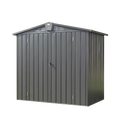 Lawn Patio, Shed, for Can, Lawn, Black for Bike, Garden with 6.5'x Lockable Outdoor Door Tools, Storage Outdoor Steel Storage Shed Metal Backyard, Mowers,Galvanized Cabinet 4.2' Trash Capri