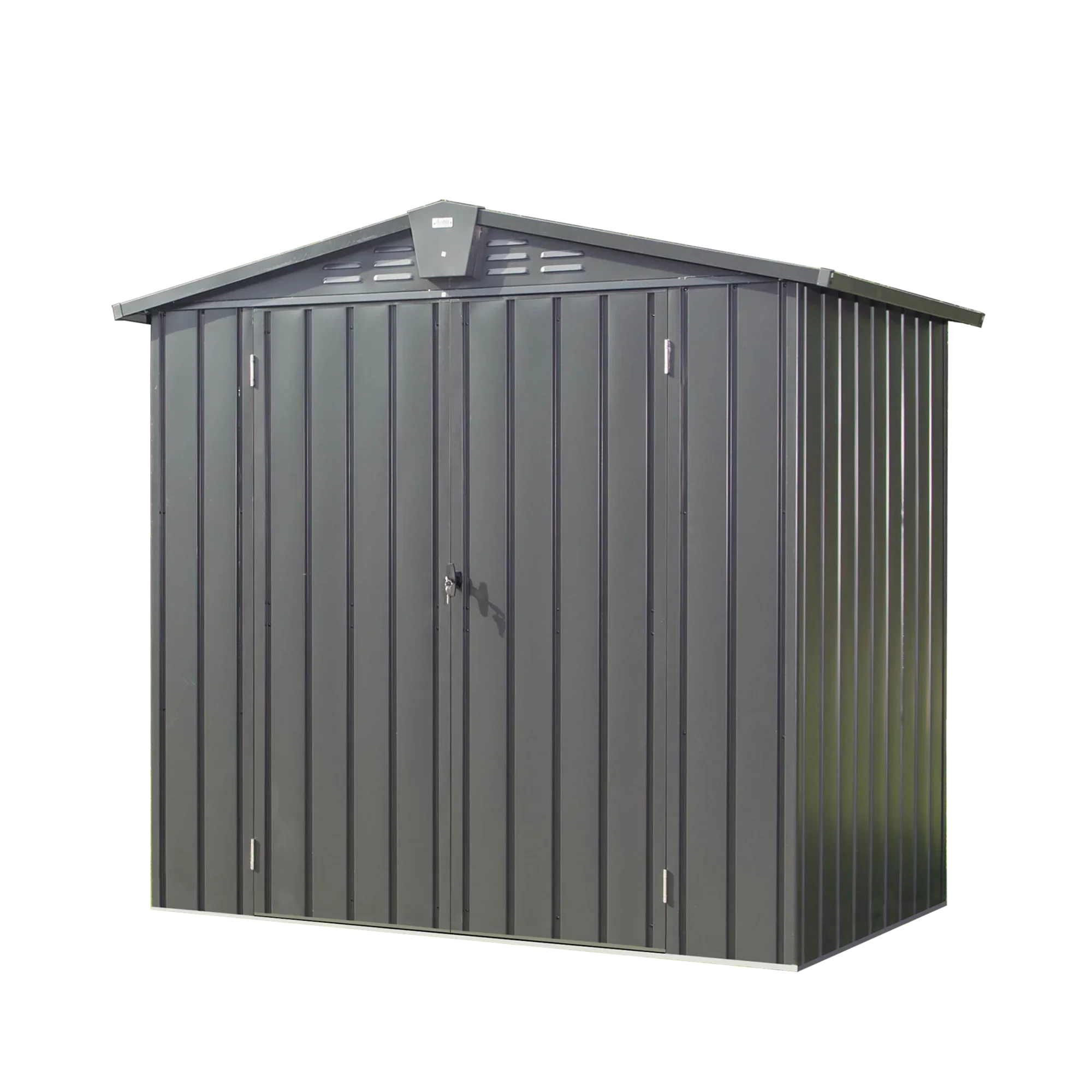 Lawn Patio, Shed, for Can, Lawn, Black for Bike, Garden with 6.5'x Lockable Outdoor Door Tools, Storage Outdoor Steel Storage Shed Metal Backyard, Mowers,Galvanized Cabinet 4.2' Trash Capri