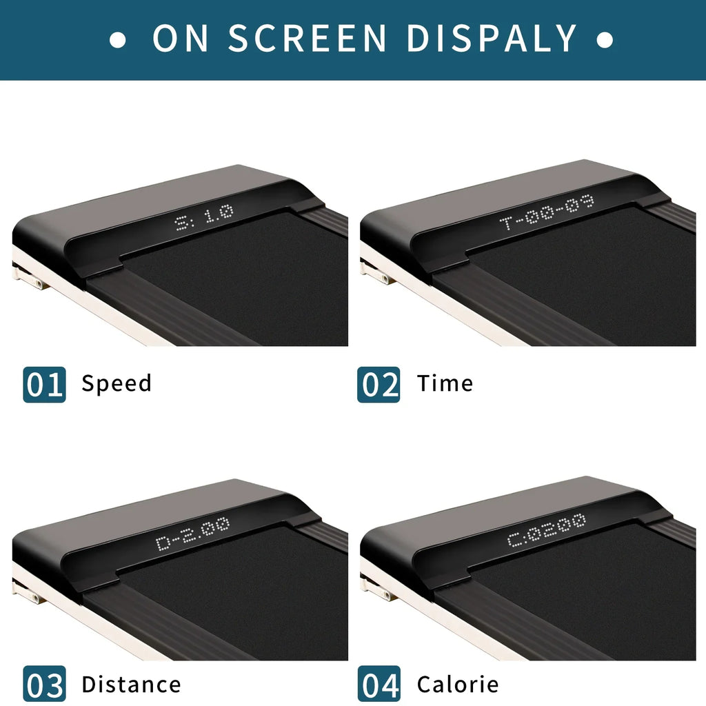Running without Black Under Slim Assembling and Space Small APP, Display Treadmill with Sport & Desk Treadmill LDE Walking movable Apartment Machine Flat for Pad