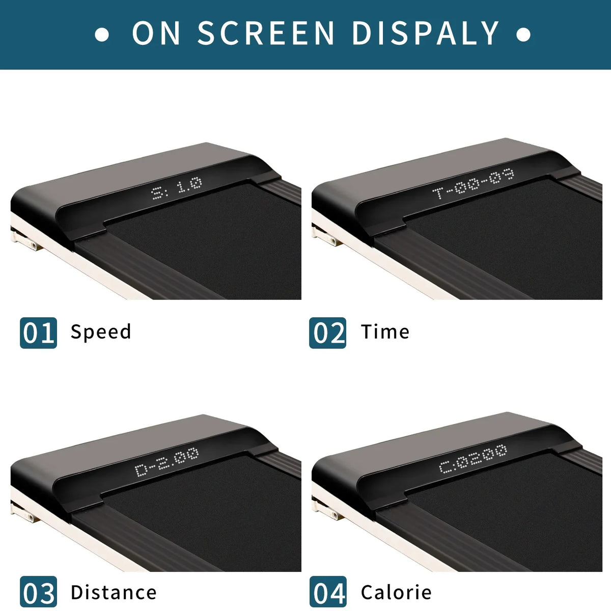 Running without Black Under Slim Assembling and Space Small APP, Display Treadmill with Sport & Desk Treadmill LDE Walking movable Apartment Machine Flat for Pad