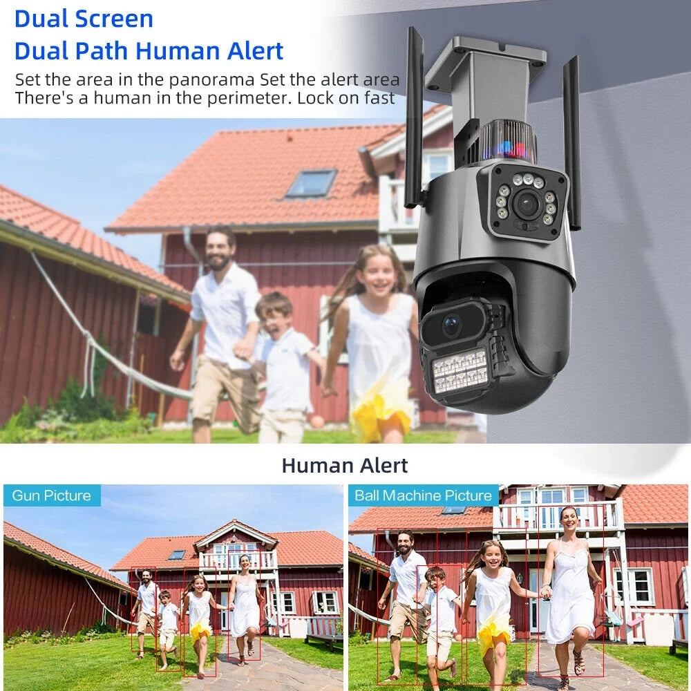 1080P Camera Slot Antenna Outdoor Audio Card TF IP66 Waterproof Two-Way Real-time HD Dual Enhanced