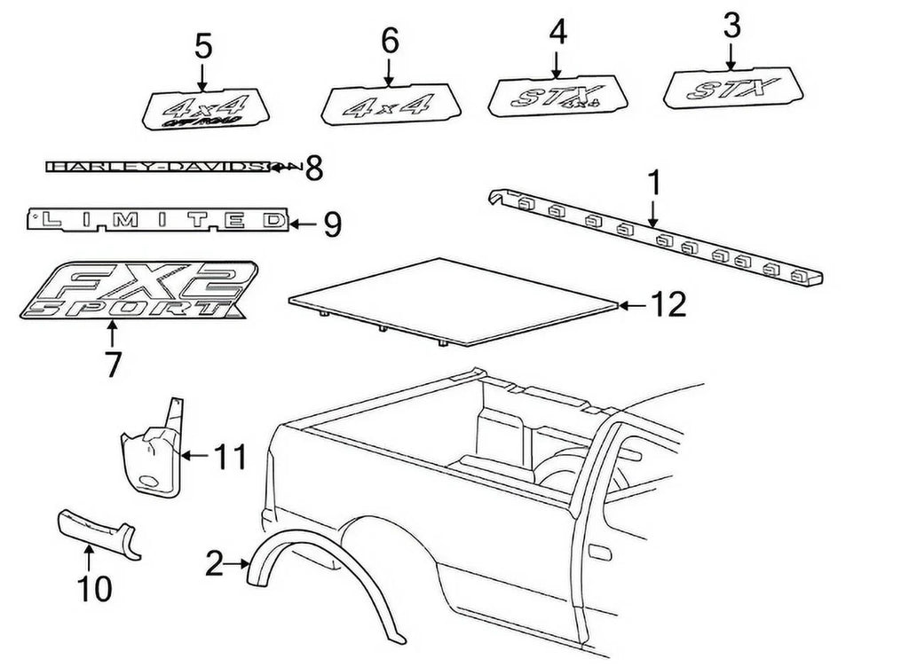F-150 Upper 5.5FT Ford Genuine OE (2004) Molding Truck Bed 4L3Z84291A41AAA New