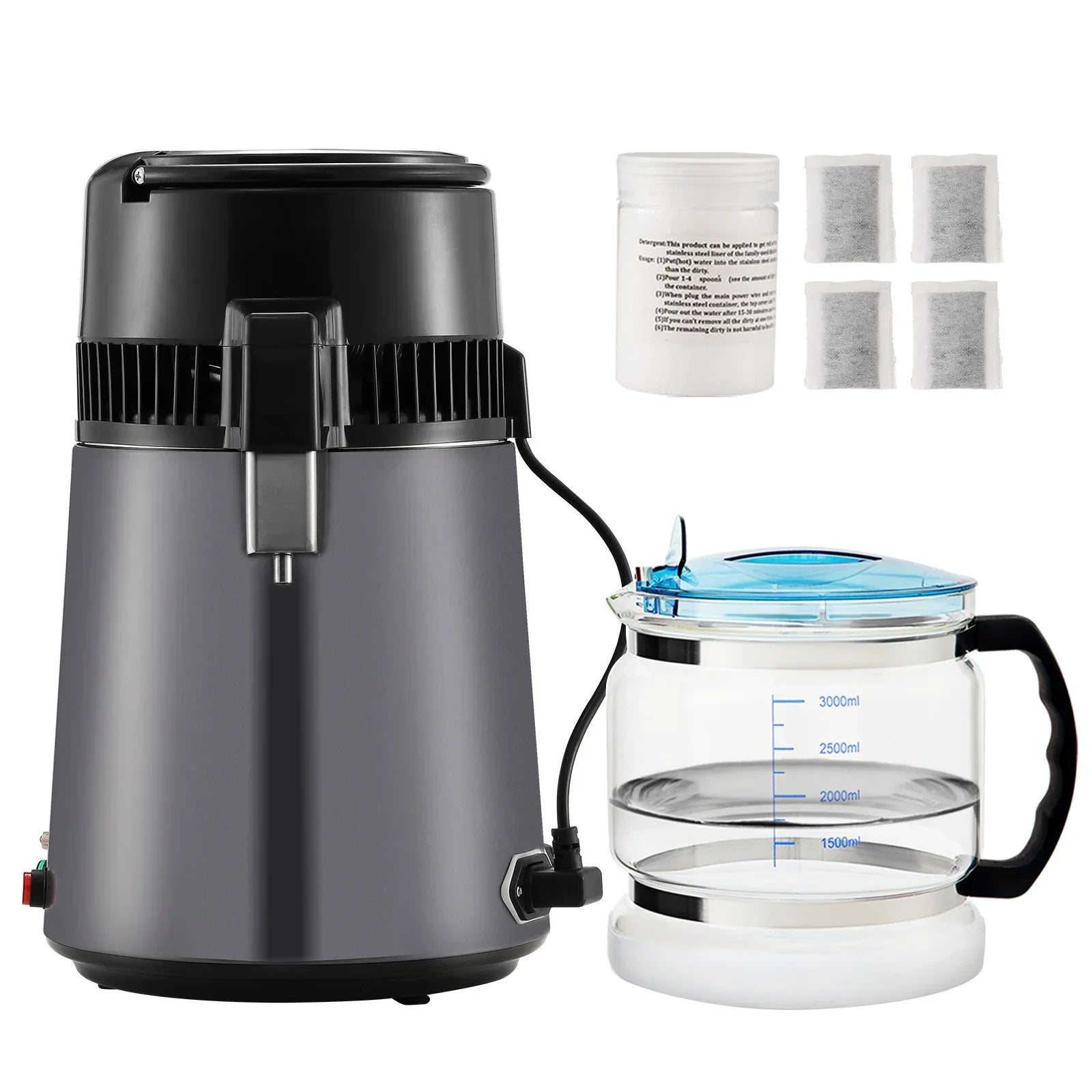 Countertop SKYSHALO Machine Interior Steel Purifier Stainless Water 4L Distiller