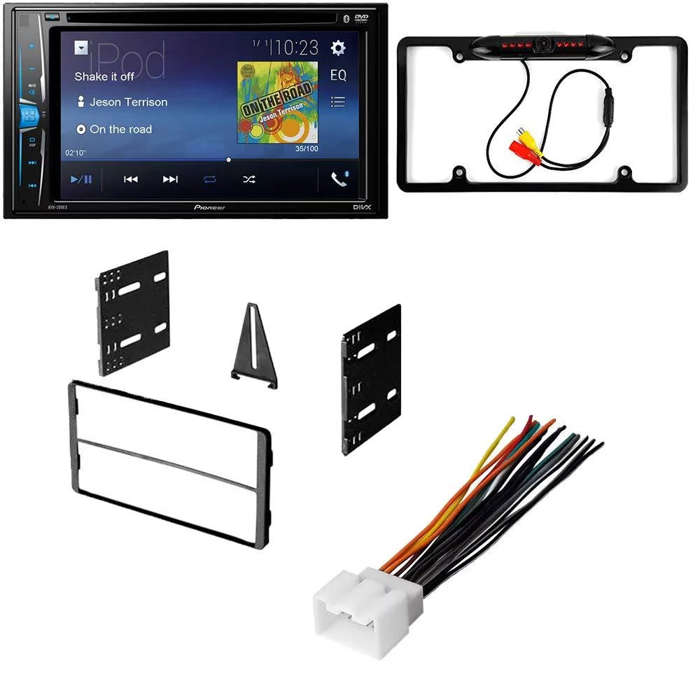 Camera, Receiver Heritage KIT2491 AVH-241EX Install Multimedia Car Bundle Pioneer 2004 Ford with - Kit (4Item) DVD / Stereo Double F-150 Kit Din For Dash Mounting Backup With Touchscreen, Bluetooth
