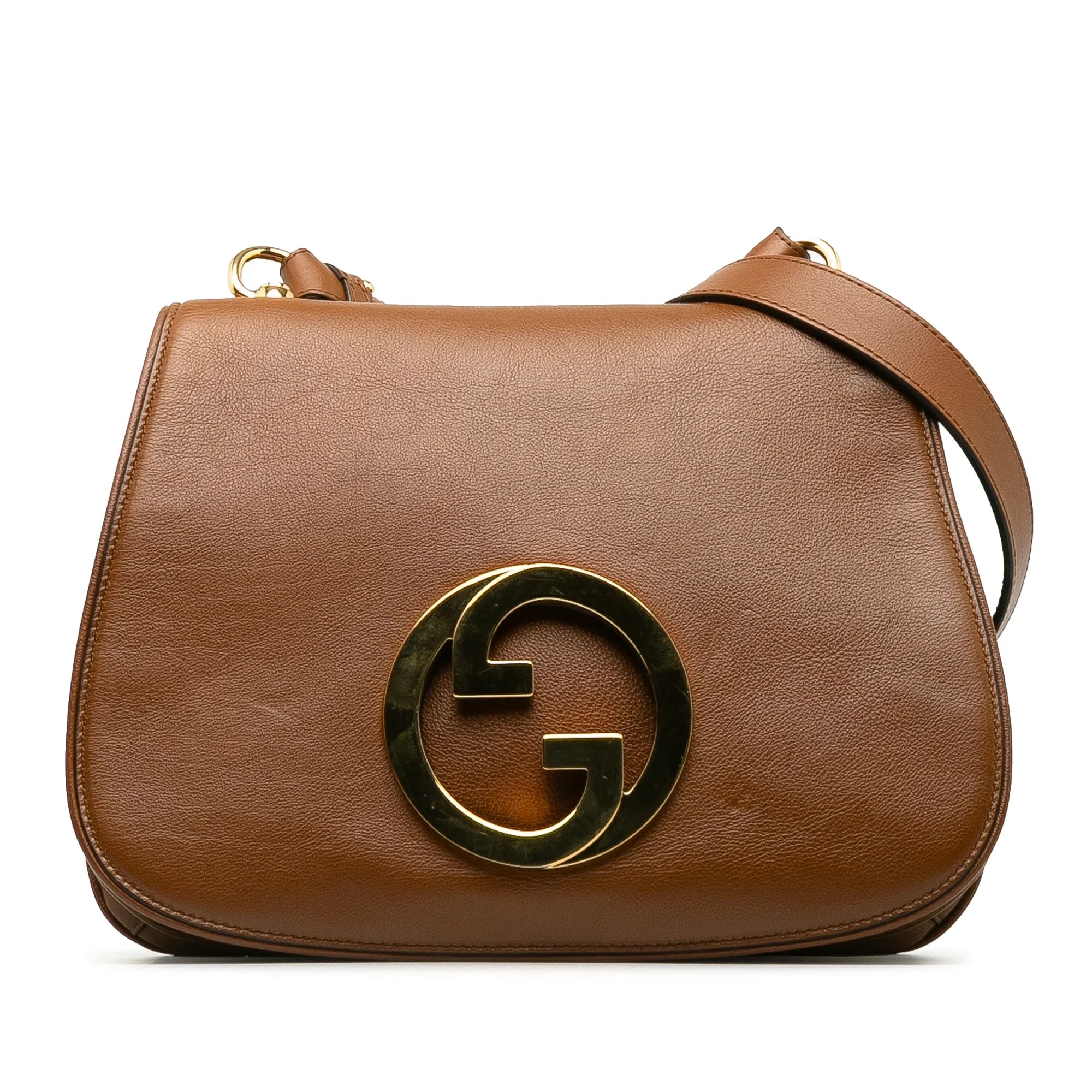 (Good) Brown Bag Authenticated Crossbody Leather Calf Gucci Pre-Owned Blondie Bag Unisex Medium