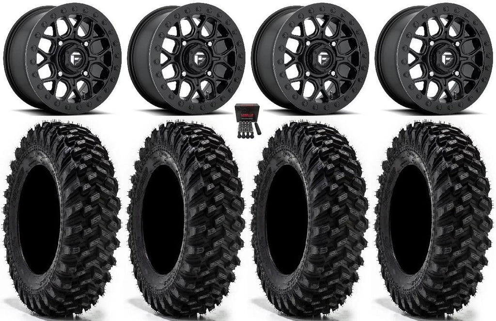 Beadlock Tech 15" Wheels Pro Fuel 32" Mule Kawasaki Tires Black XT Warrior FXT