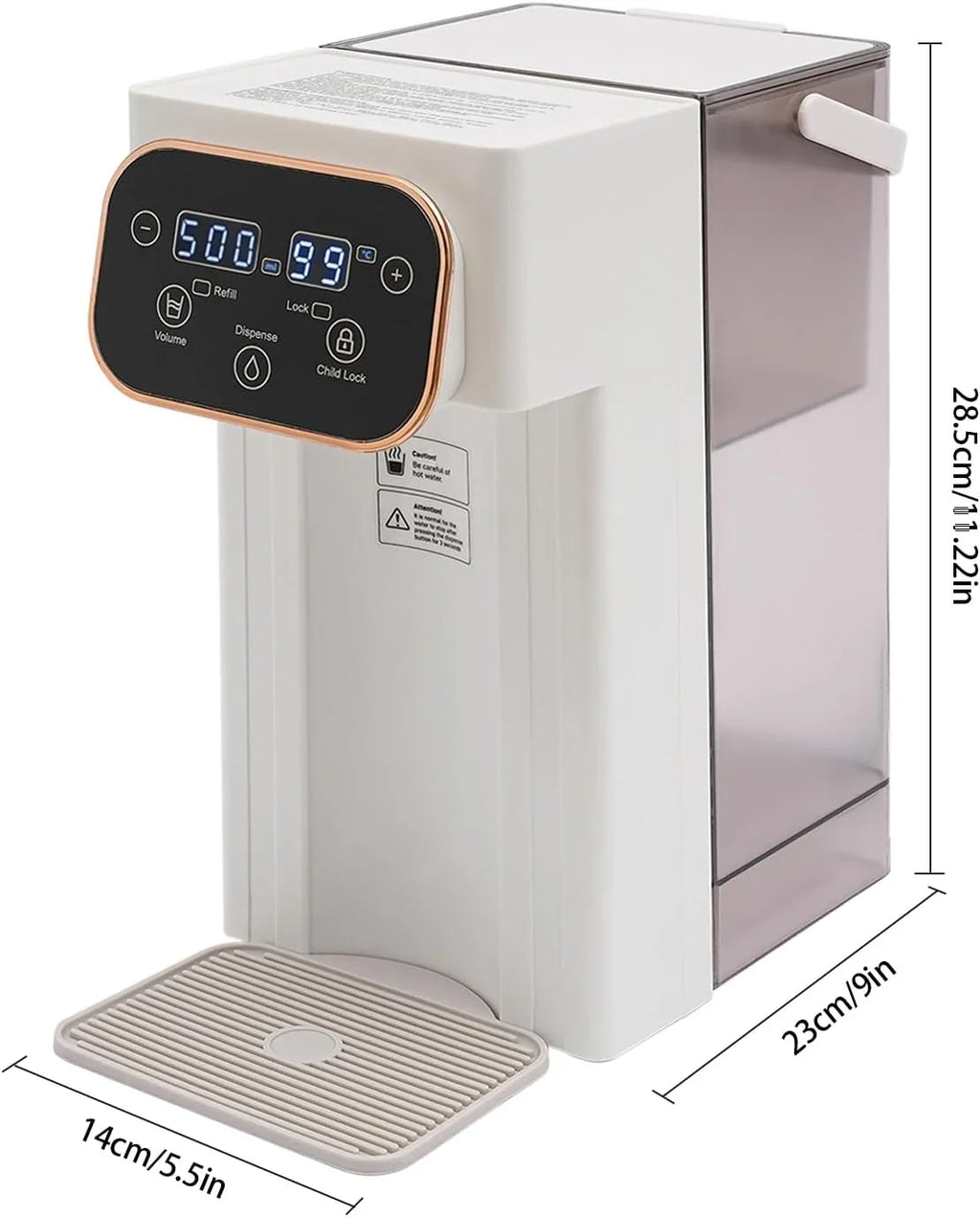 High Instant Dispenser Temp With Lock MIDUO Safety Hot Filter & 12 Temperatures 8 Volume Water Setting