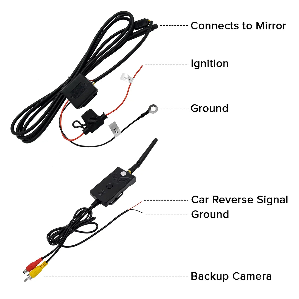 | & for Mount OEM Rear Wireless Screen LCD Transmitter Cars Mirror 4.3" Universal View with Master Fit Tailgaters