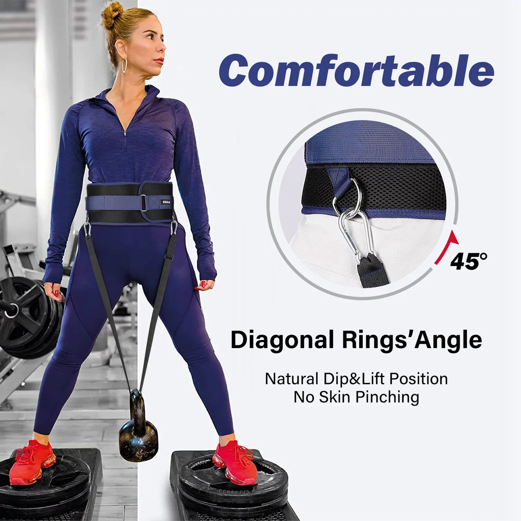 Rings&2 up,with 39 Strap,Weight 43 inch Belt inch lifting Comfort Weightlifting,Weight strap Adjustable,45-Angle Dip Bilbear Dip for Hooks Belt pulls Snap Position for