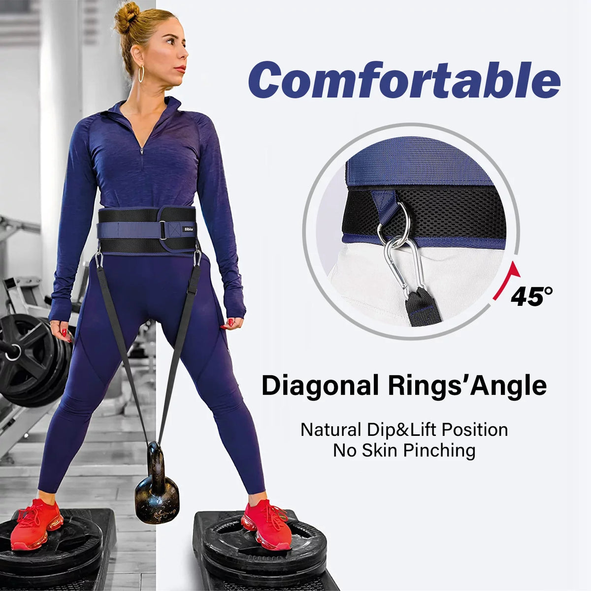 Rings&2 up,with 39 Strap,Weight 43 inch Belt inch lifting Comfort Weightlifting,Weight strap Adjustable,45-Angle Dip Bilbear Dip for Hooks Belt pulls Snap Position for