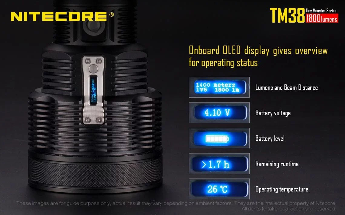 at Nitecore Searchlight can Value go -Both home E4K and be Flashlight TM38 the or Pack: Recharged Outdoor on