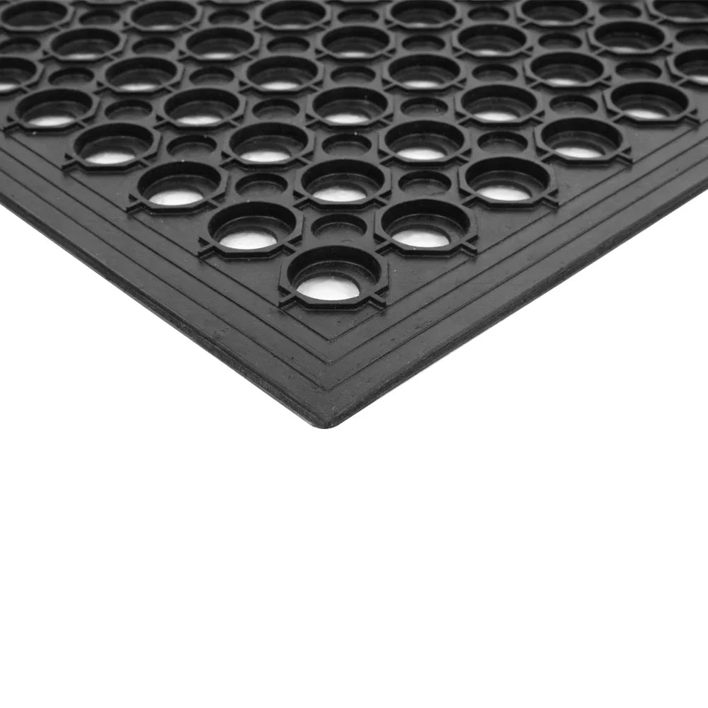 Bar Anti-Fatigue Duty Rubber Non-Slip Drainage Hexagonal 60*90cm Multi-Functional Mat Large Black Industrial Heavy Kitchen Non-Slip Mat