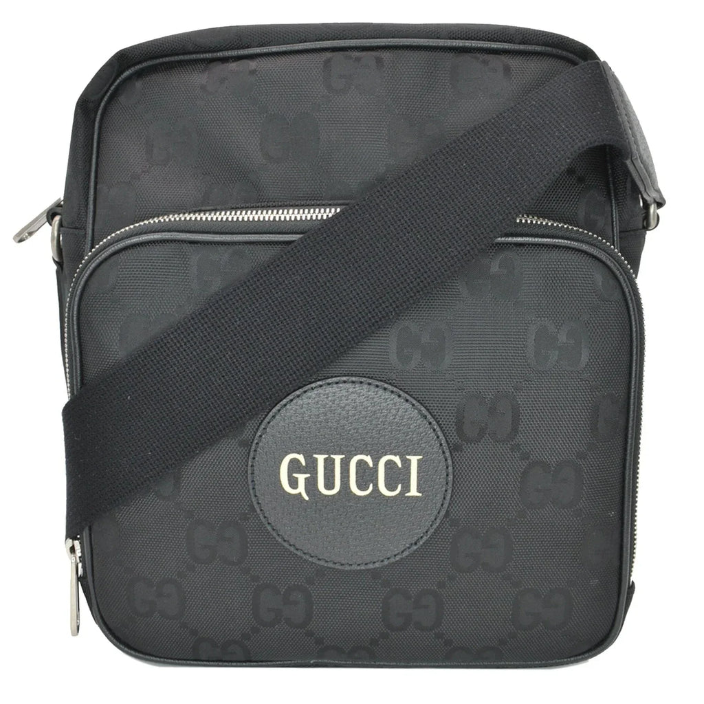 Bag Grid Nylon Monogram Off 625858 GUCCI Shoulder The Pre-owned GG Black