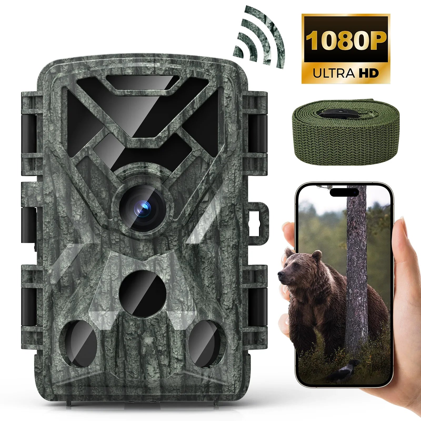 Vision Trail Trail 1080P Motion 2.0" Camera Waterproof, for 48MP Wide Activated 120° Wifi Night SUNOYAR Hunting Angel LCD Cameras with Security Camera, Game Home