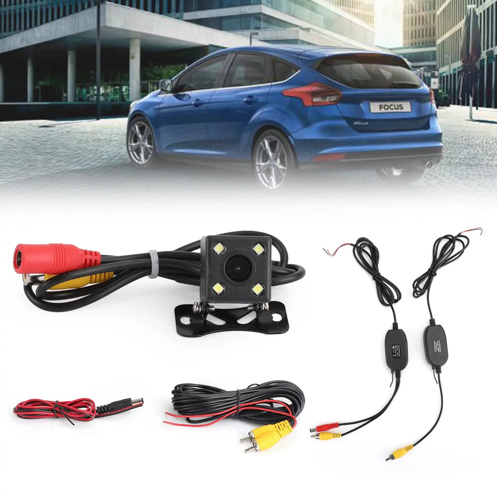 Reverse View Night 170° Car LED 4 View Rear Camera Backup CMOS Wireless