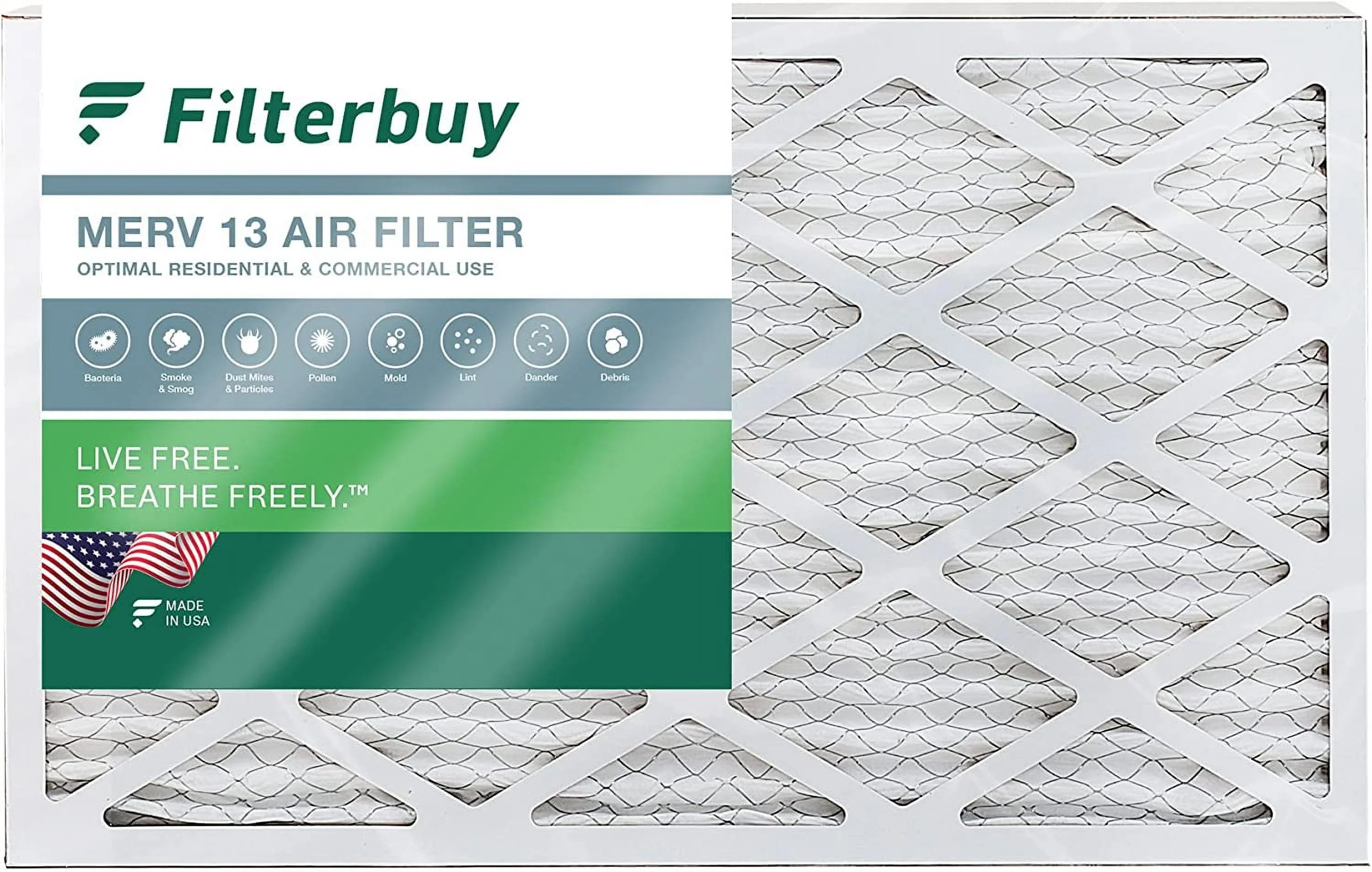 oxygen AC Filterbuy Furnace 13 HVAC Filters (1-Pack) Pleated MERV 18x30x1