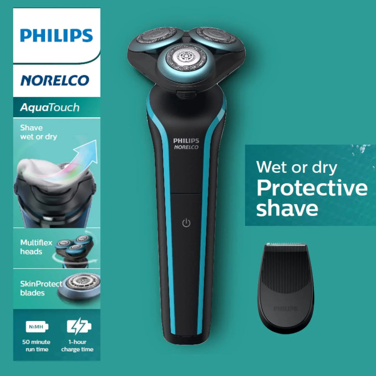 Philips Dry Series Norelco 5000 Wet Rechargeable Men Shaver Cordless Trimmer for Beard Electric