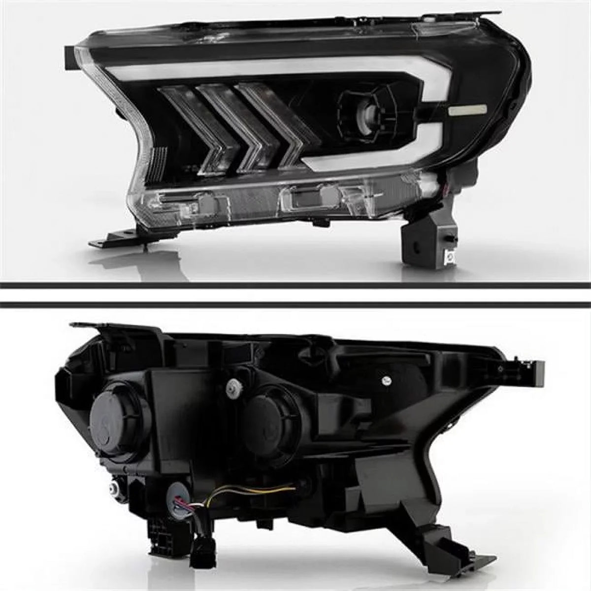 9050695 Bar DRL Projector Ford 2019-2022 Black Headlights Sequential Ranger, LED for