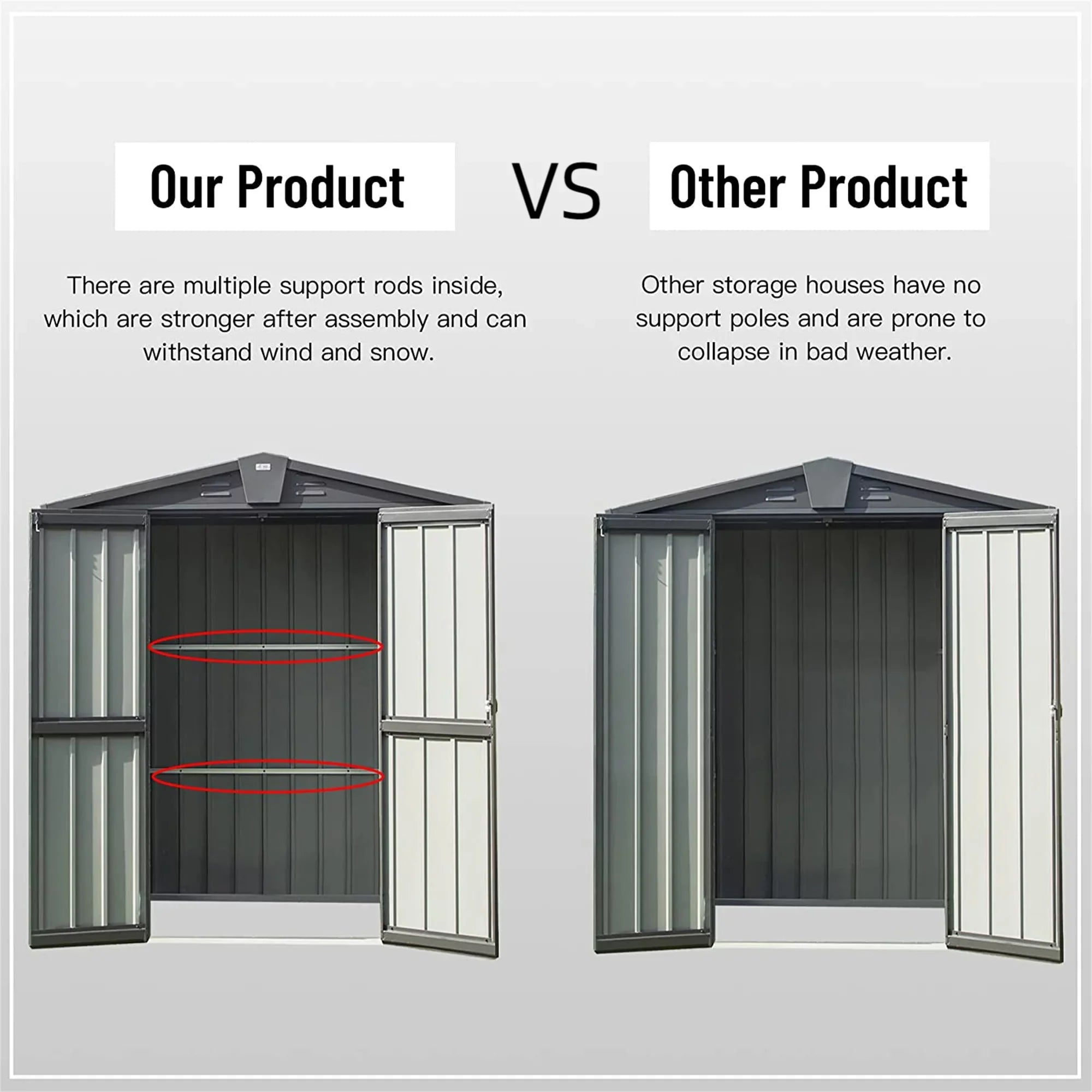 Lawn Patio, Shed, for Can, Lawn, Black for Bike, Garden with 6.5'x Lockable Outdoor Door Tools, Storage Outdoor Steel Storage Shed Metal Backyard, Mowers,Galvanized Cabinet 4.2' Trash Capri