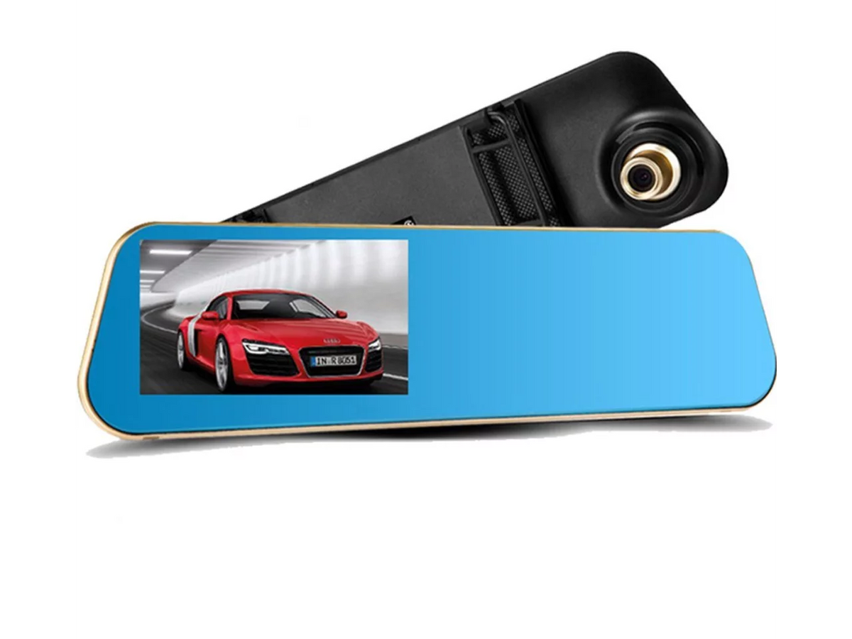 4.3 Front 1080P Car Cam System with Car Rearview Full Dash Camera Car Mirror Parking Car Dual LCD DVR HD Lens with Vehicles X10 DVR, Inch for Recorder Camera Reverse Video Video