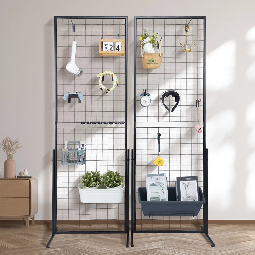 Extra Tower, Clips and for Panels Gridwall BENTISM Gridwall T-Base Grid Wire Display Art Hooks Shows, 2' 2 5.6' Racks Floorstanding, x Panels Packs Wall Double Side Display with Craft Retail with