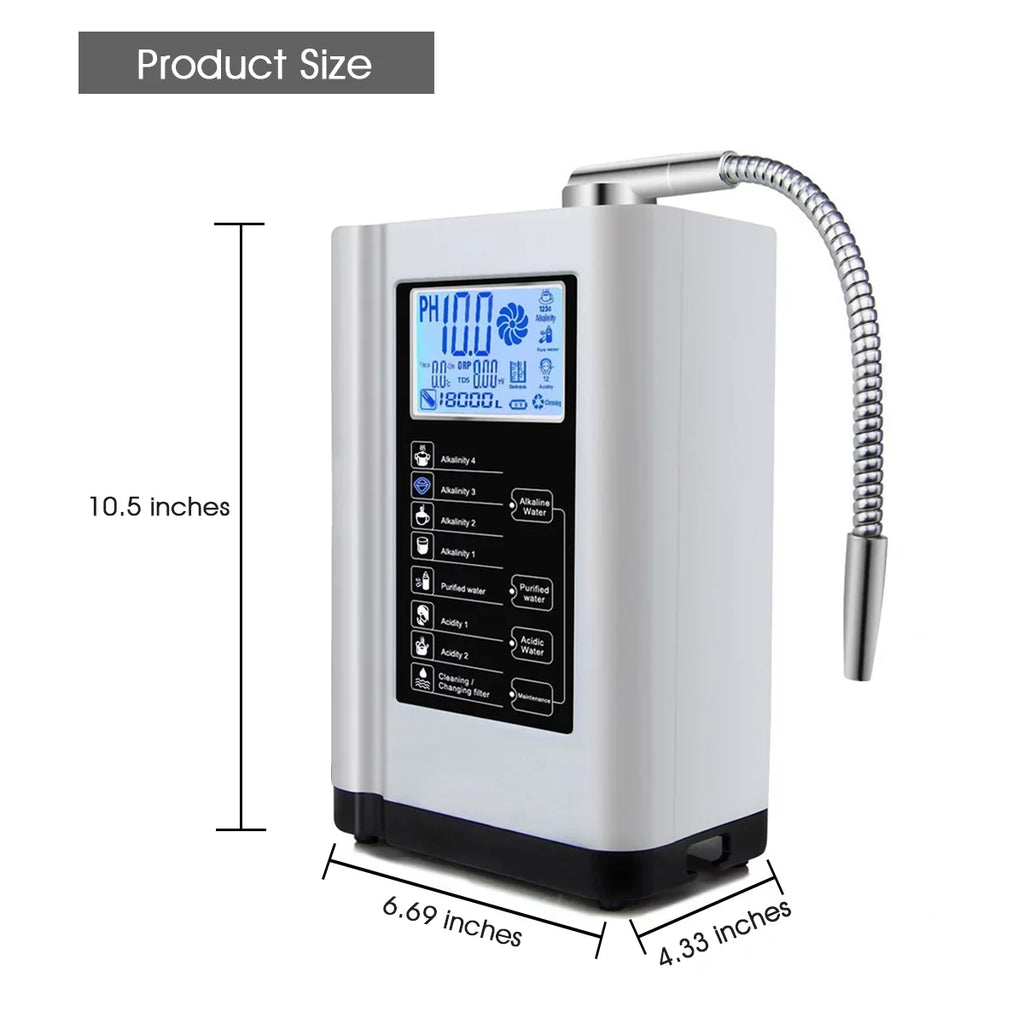 Alka up Auto-cleaning,Intelligent Settings, Water Acid filter,7 Water per 3.5-10.5 to Purifier Water 8000 Machine Alkaline ORP, -500mV Water Voice Liters White) Ionizer, PH Machine,