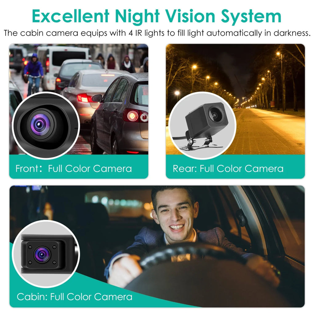 iMounTEK Car G-Sensor GPS Video 140° Car Angle Monitor Dash Parking Night HD 2K DVR Recorder Recording Dashcam Vision Loop Full with Cam