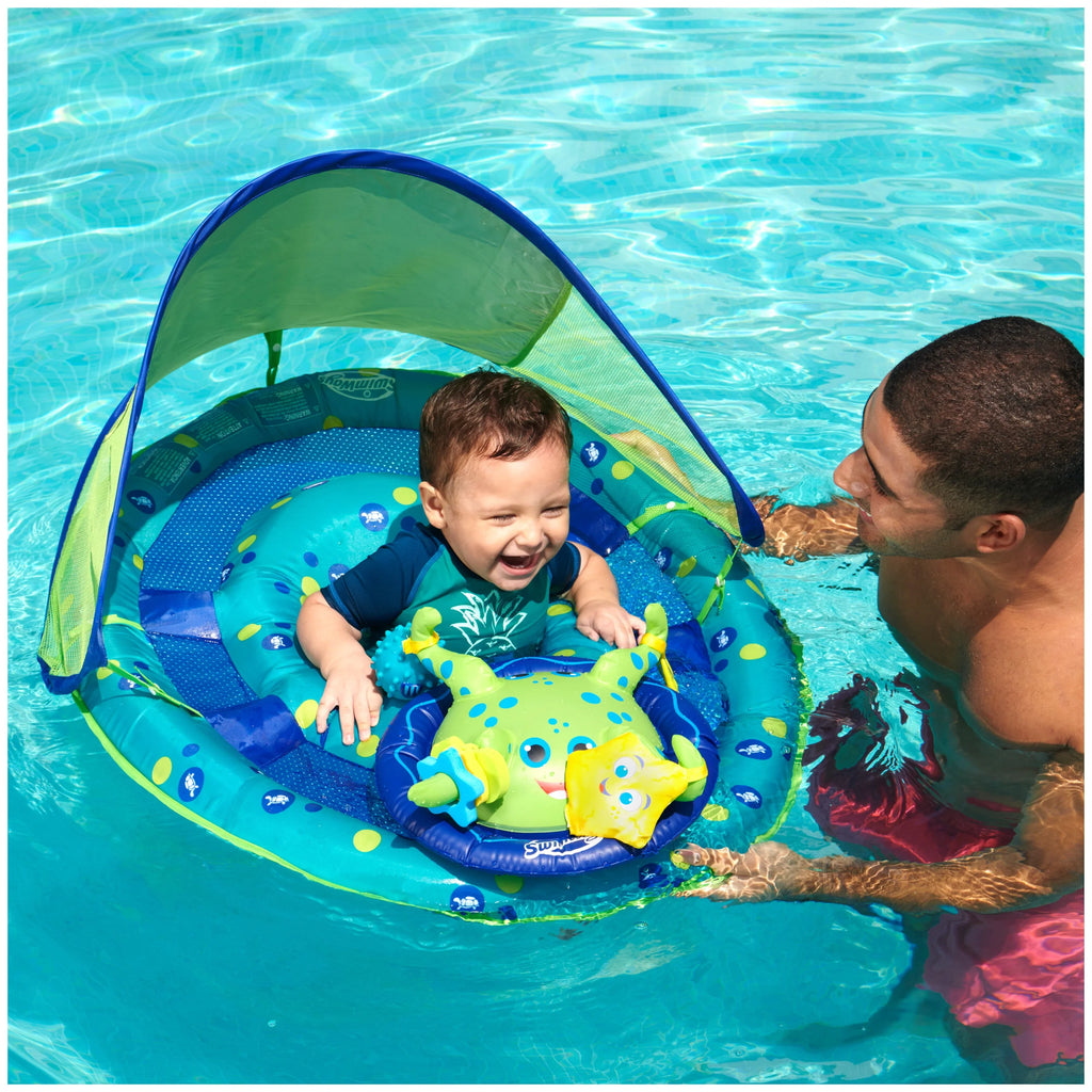 Center, Activity SwimWays Baby Boys, Float /Green Baby Spring for air-filled Float