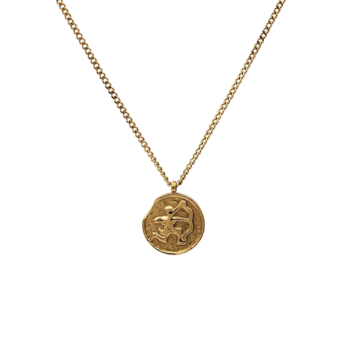 Gold Boutique Steel Box Necklace Women, Zodiac Horoscope, | Pendant Teens Birthday Stainless Sagittarius Inc for Gift