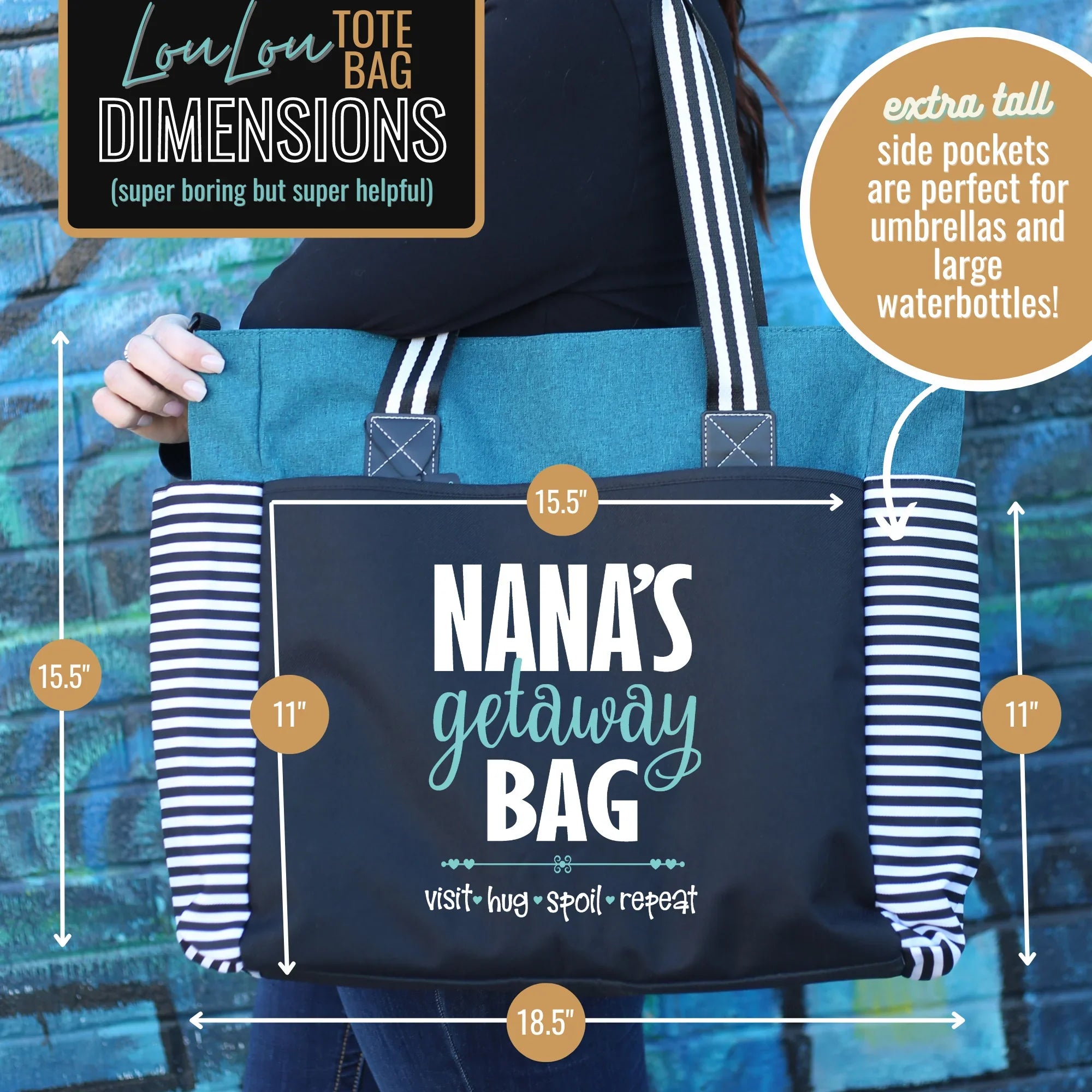 Nana Teal Tote for Bag Getaway LouLou Grandmothers