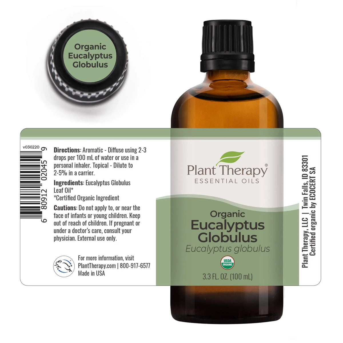 Organic Oil Eucalyptus Plant Therapy Essential oz) (1/3 100 Globulus mL