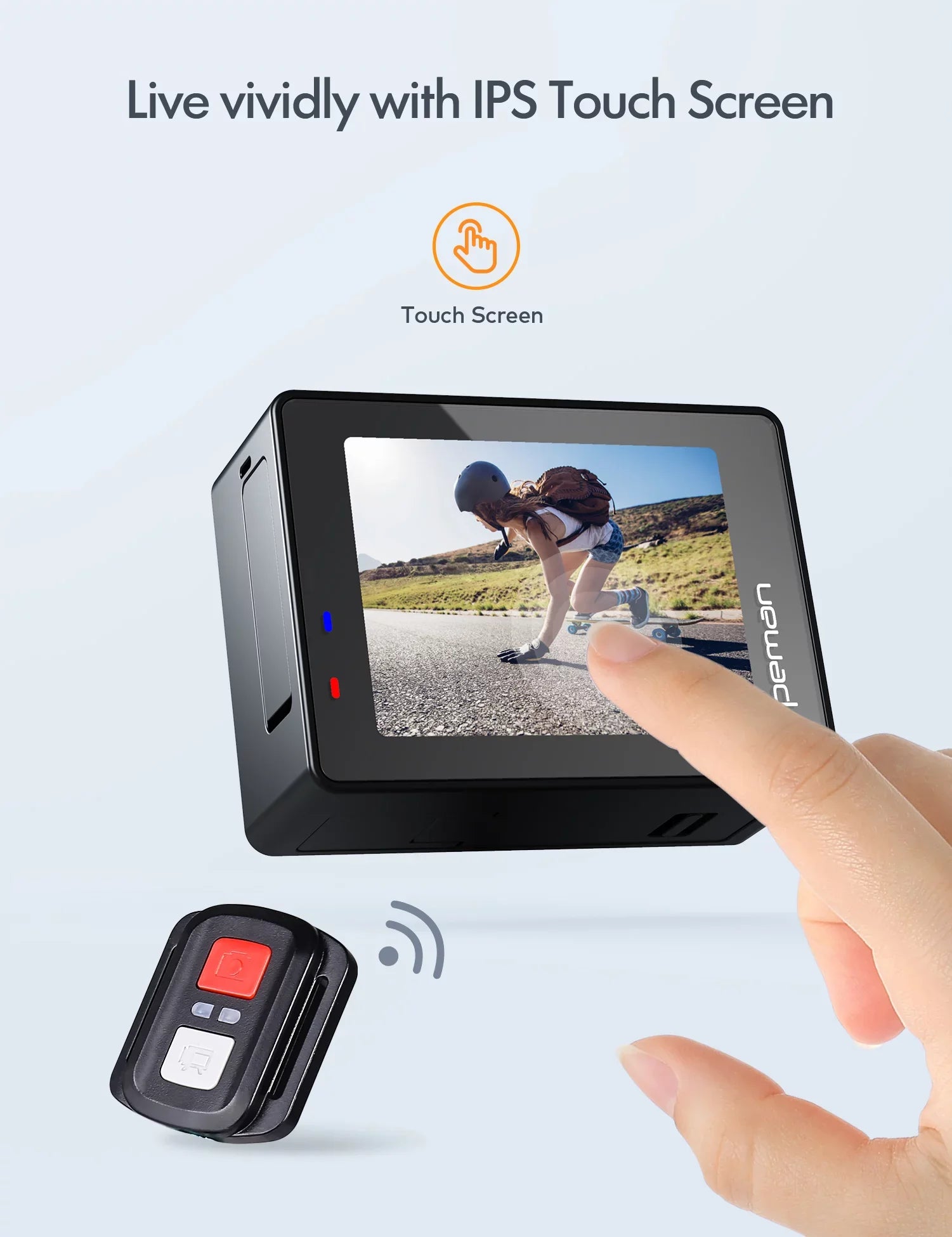 WiFi Ultra A100s Touchscreen Sports mAh 20MP APEMAN 1350 4K 40M Dual 50fps Batteries Action Camera HD