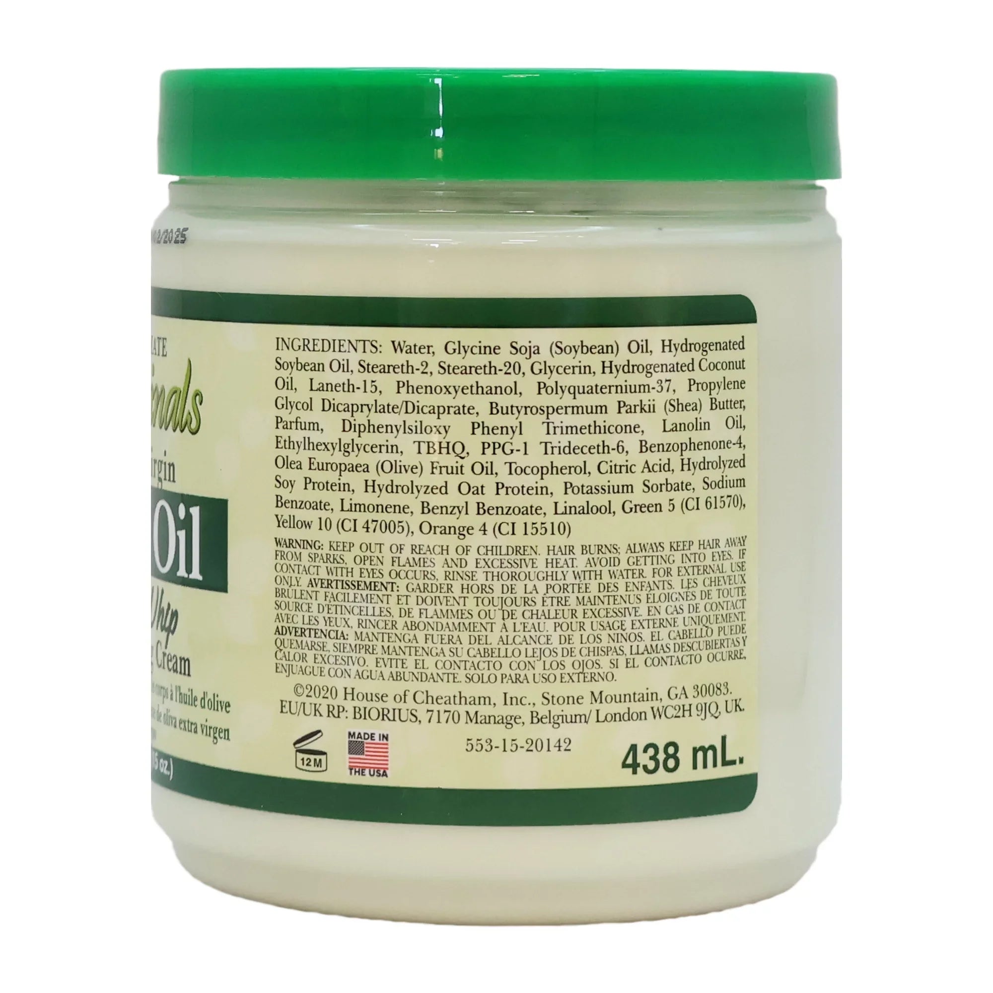 Oil Africa's Ultimate Organic Best Whip Body Olive Pack 12 Oz., 15 of Cream,