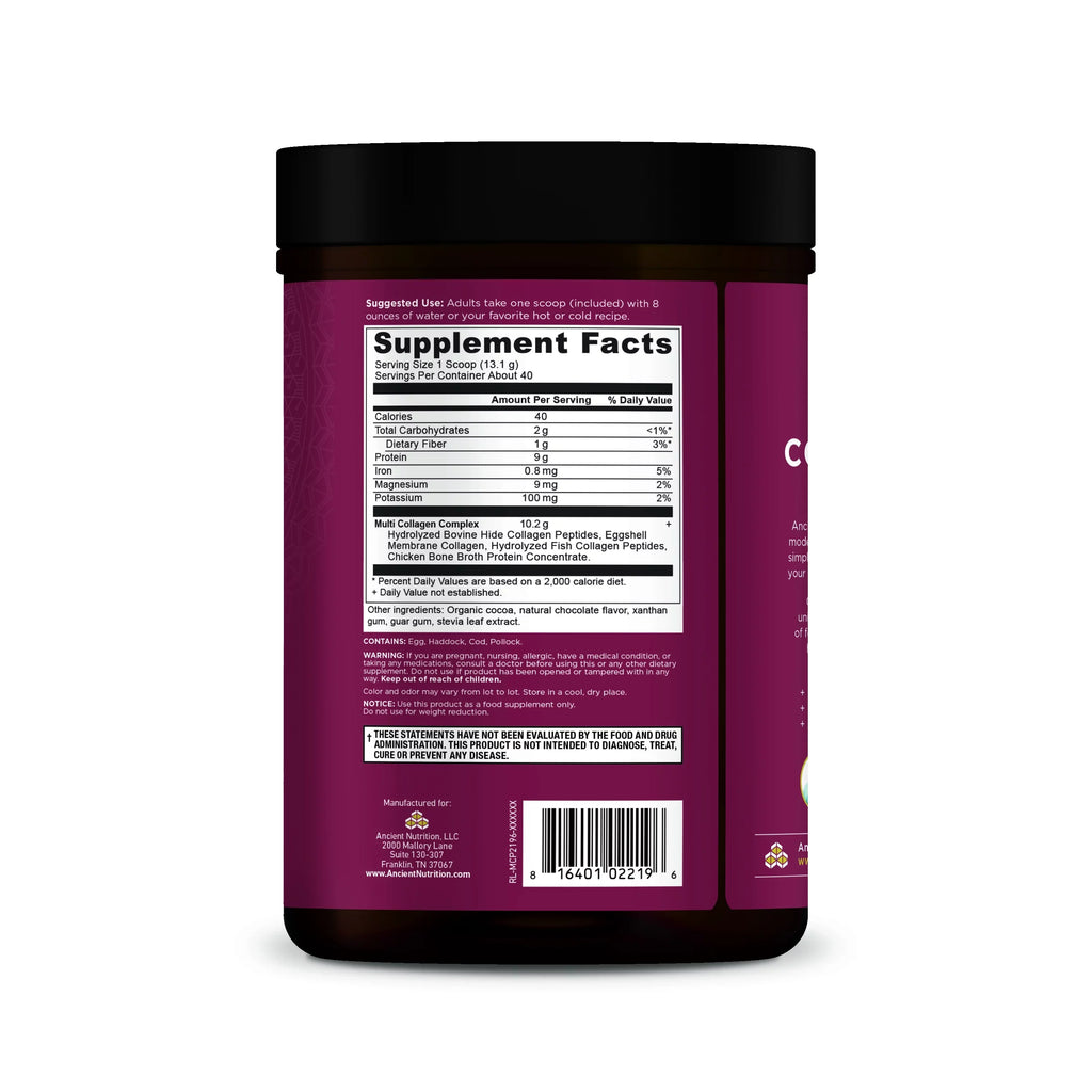 Collagen Protein, servings Ancient Multi Chocolate, Nutrition, 40
