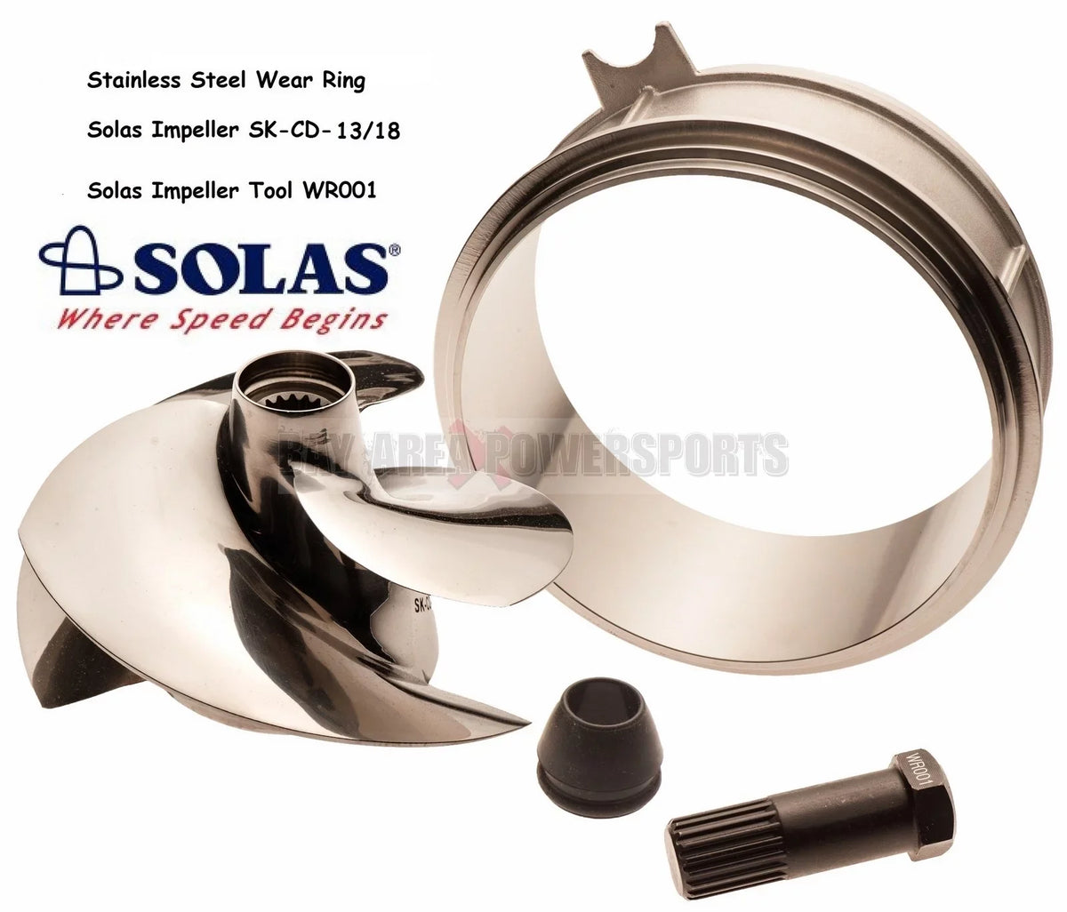 W/ Stainless & Tool Solas Sea SK-CD-13/18 Doo Ring Impeller Wear Impeller Spark