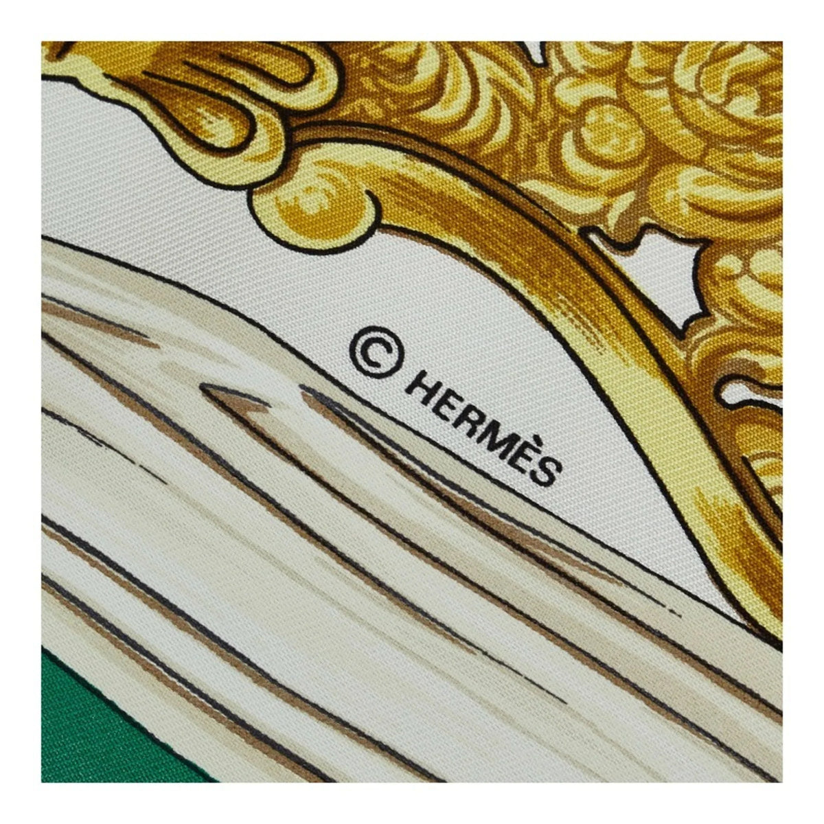 Stirrup Pre-Owned Ladies Muffler (Fair) Carre ETRIERS HERMES 90 Multicolor Horse Green Scarf Tack Pattern Silk Hermes