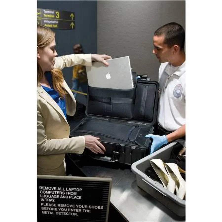 Laptop Watertight Hard Black with Wheels, Case 1510LOC Overnight TSA