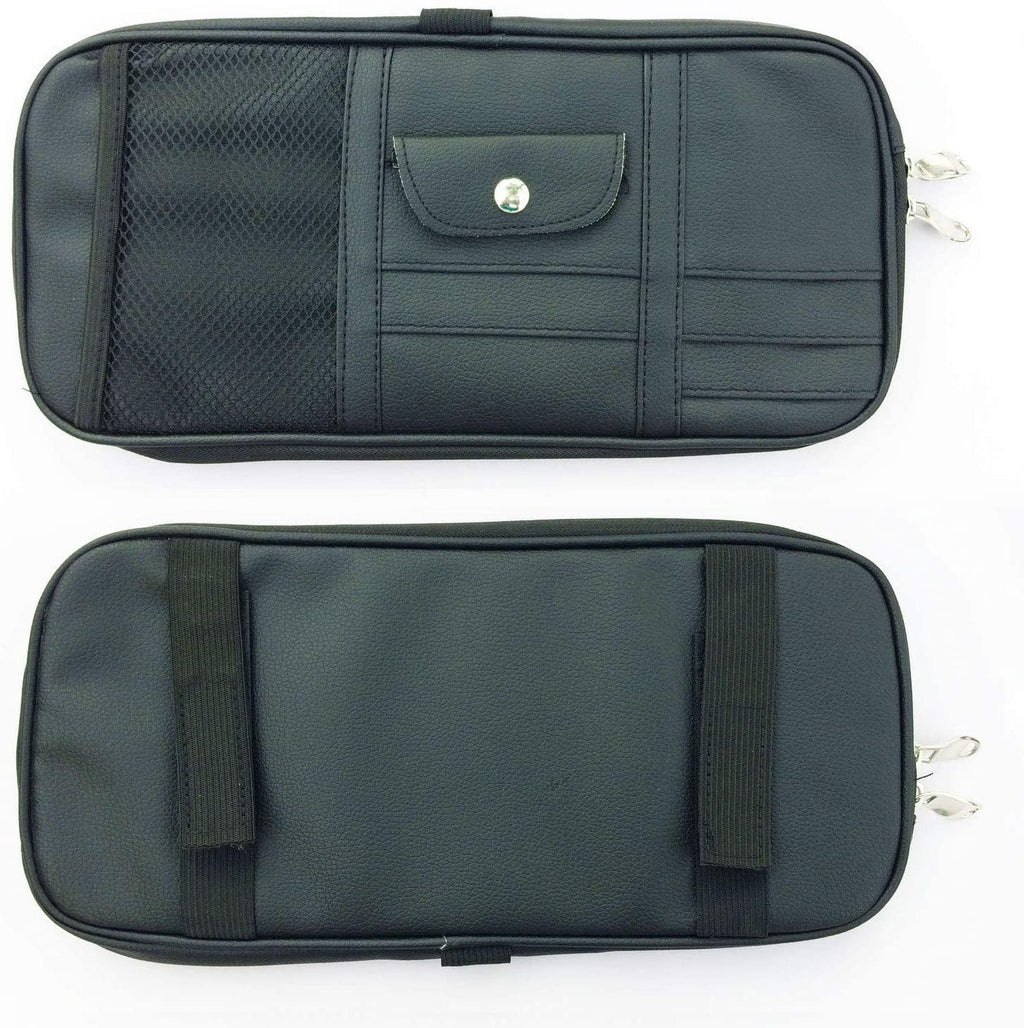 Auto Car Net Pocket Holder with by Storage Da Visor Visor Interior Organizer Visor Pouch and Sun Accessories Multi-Pocket Car Truck Car Zippers(Black)