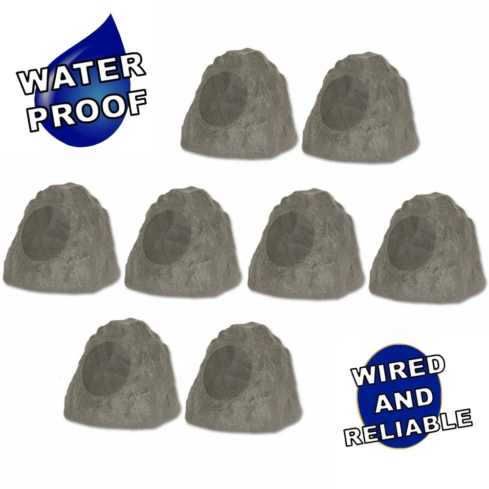 Pool Spa for Set Garden Speaker Rock 8R8SG 8 Theater 8" Deck Yard Solutions Slate Outdoor
