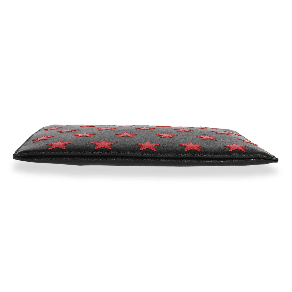 Saint Pre-Owned Leather Red Black Laurent & Star Clutch