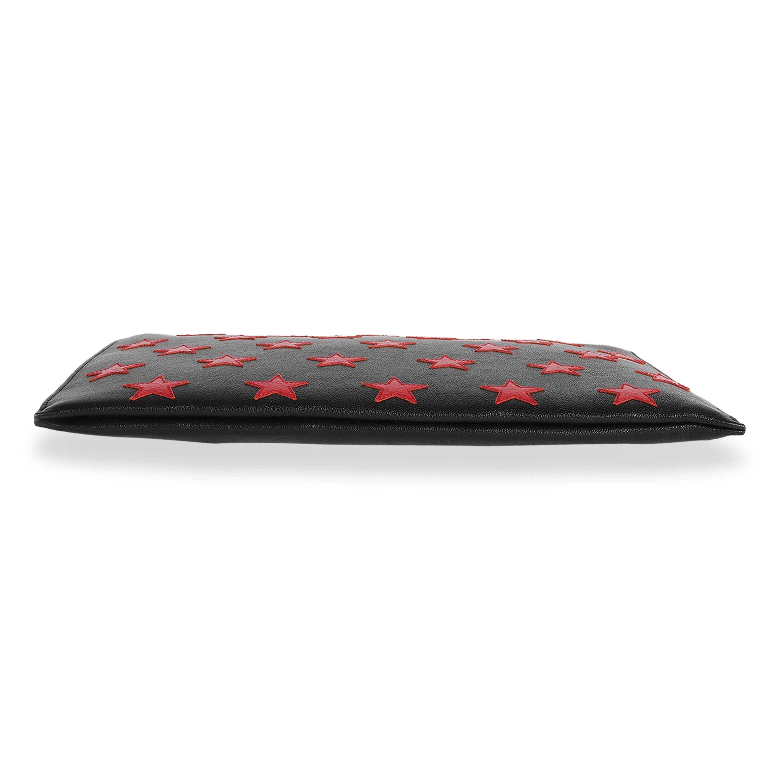 Saint Pre-Owned Leather Red Black Laurent & Star Clutch
